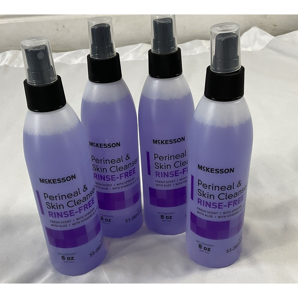 New McKesson Perineal & Skin Cleanser Rinse 4 Bottles X 8 Oz Each Fresh Scent